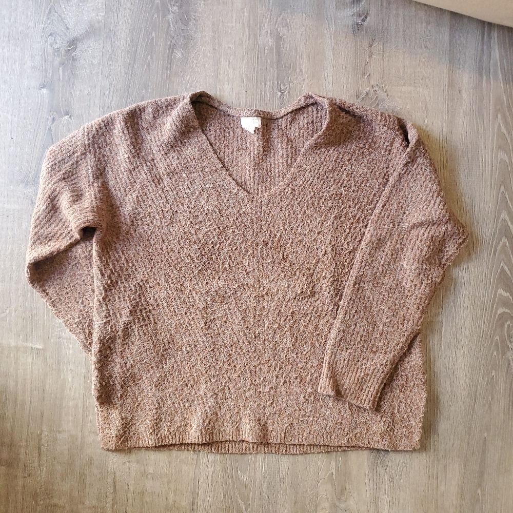 CASALON XL WOMEN'S MAUVE PULLOVER cable knit SWEATER